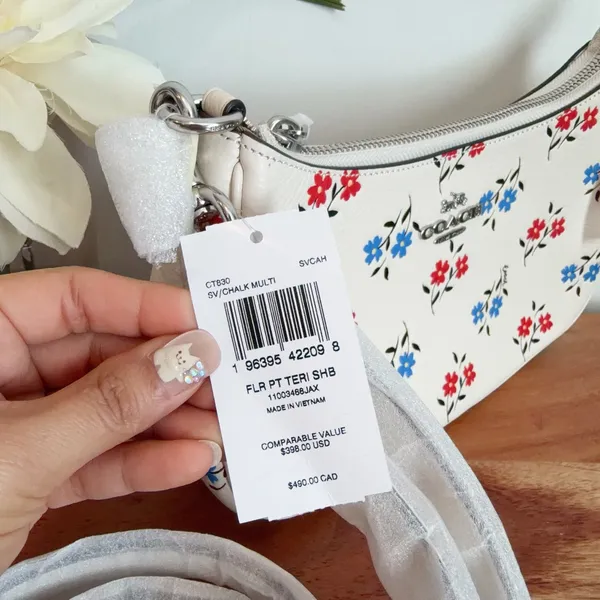 NWT Coach Teri Shoulder‎ Bag With Floral Print - Image 3