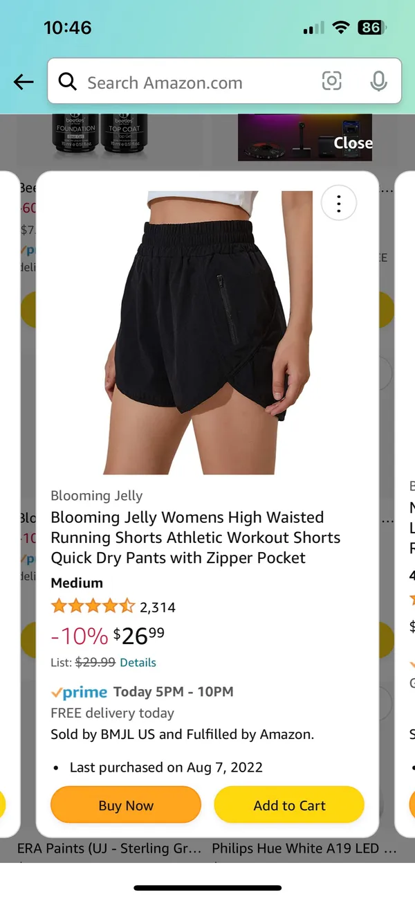 Amazon Black  Blooming Jelly Workout Shorts - Image 2