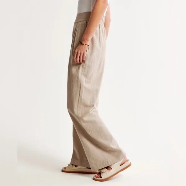 Abercrombie & Fitch Sloane Linen-Blend Tailored Wide Leg Pants - Image 3