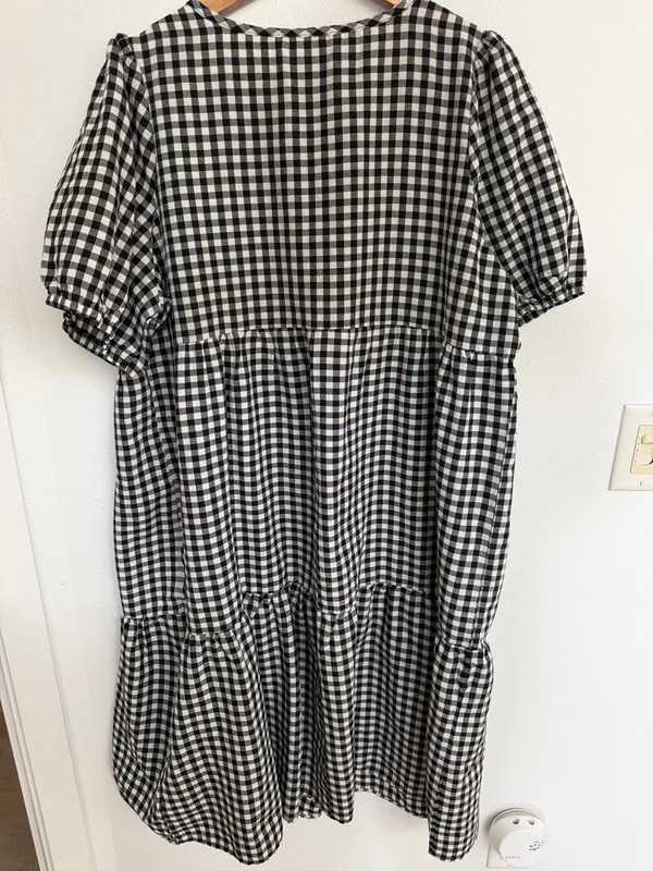 SHEIN Black and White Gingham Midi Dress - Image 3