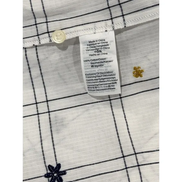 NWT Madewell Womens Top White Embroidered Windowpane Square Neck Button Down 2XL - Image 11