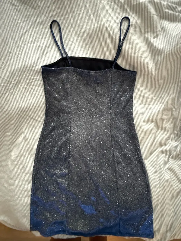 H&M Sparkle Blue Mini Dress - Image 4