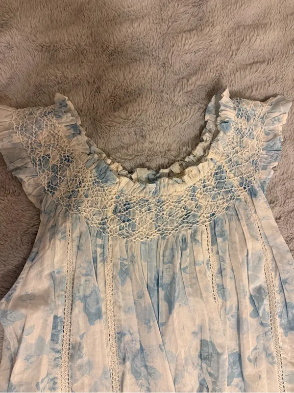 Loveshack Fancy Finchley Slate Blue Dream Mini Dress - Image 9