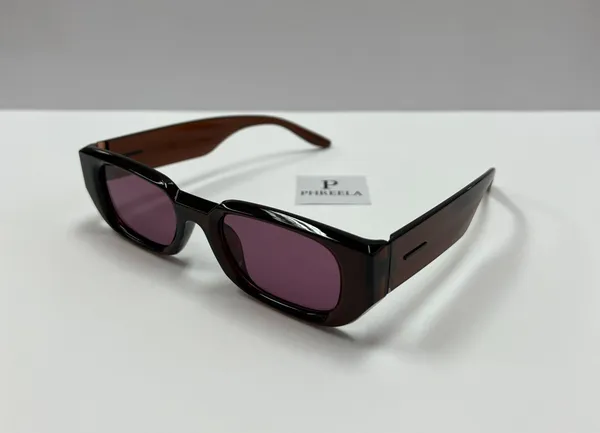 Small Retro Sunglasses / Burgundy Retro Sunglasses - Image 2
