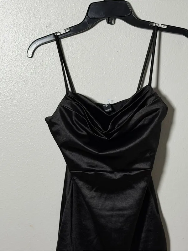 Windsor Women Mini Cowl Neck Sexy Black Night Out‎ Party Dress size M - Image 2