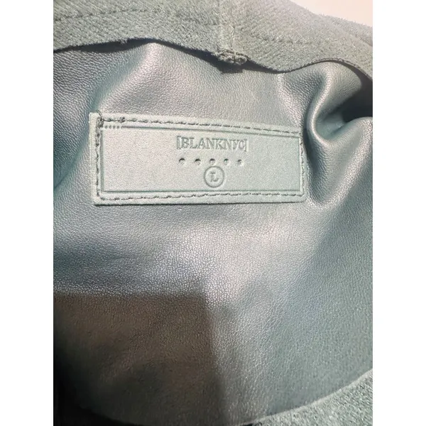 BlankNYC Womens Vegan Leather Asymmetrical Zip Jacket Moto biker Dark Green L - Image 10