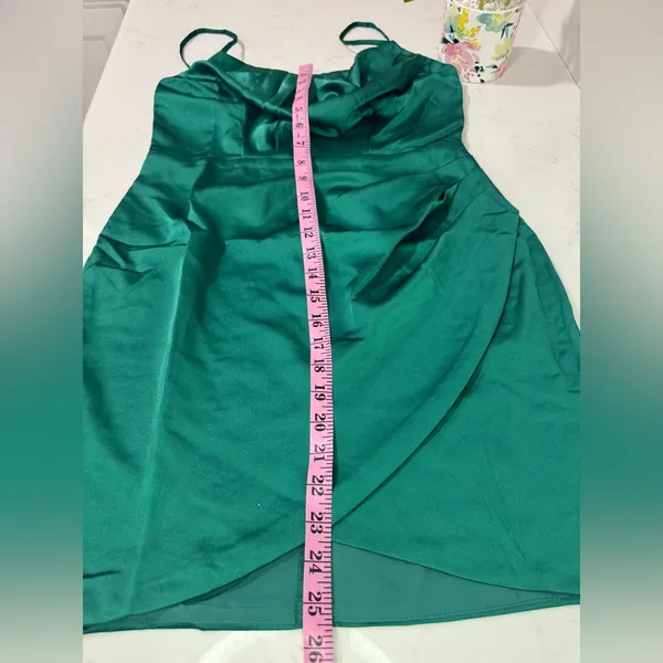 Lulu's Vibrant Green Satin Mini Dress - Image 7