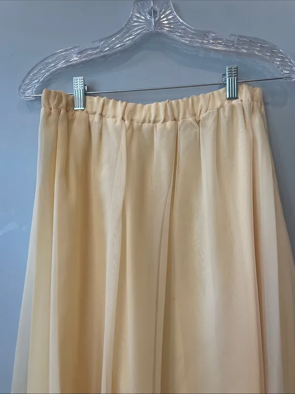 Light Cream Chiffon Skirt -lined- handmade - Image 2