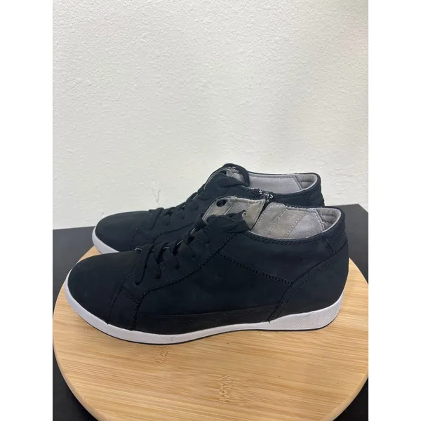 Dansko Onyx Women's 40 Black Leather Mid top Lace Up‎ Side Zip Sneakers - Image 5