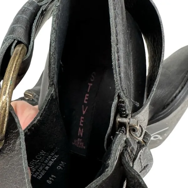 Steven by Steve Madden Black Leather Booties‎ - Image 6