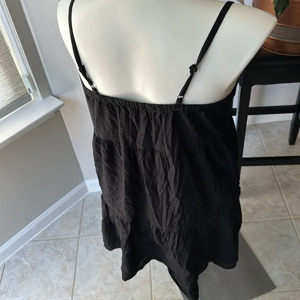 Old‎ Navy Black Swiss Dot Cami tiered Sun Dress size small - Image 2