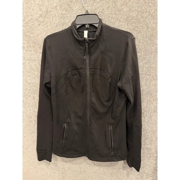 Lululemon Womens Jacket 12 Black Luon Define Full Zip Thumbholes Activewear - Image 6