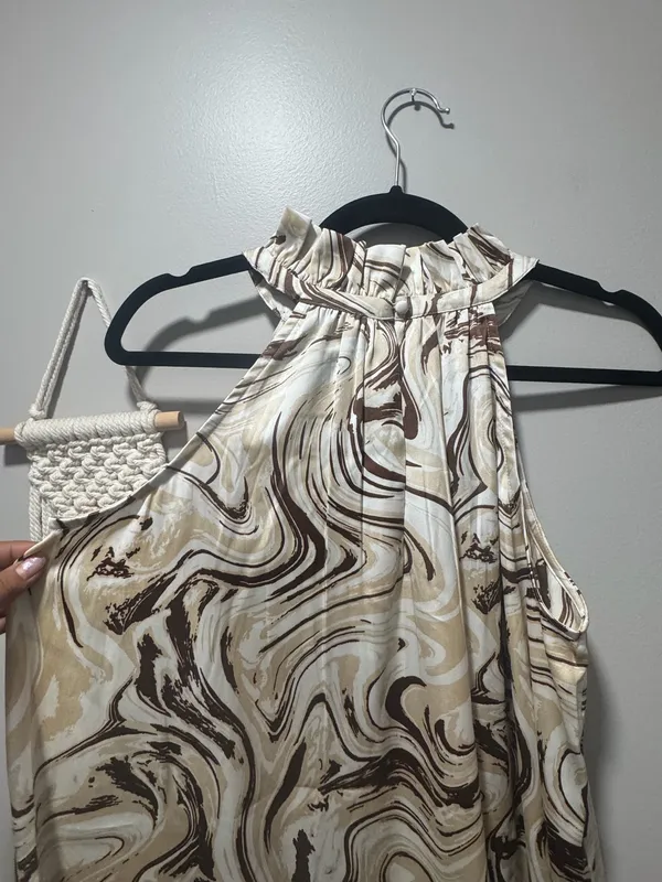 Nwt Slouchy Boho Halter Neck Maxi Dress Multiple - Image 9