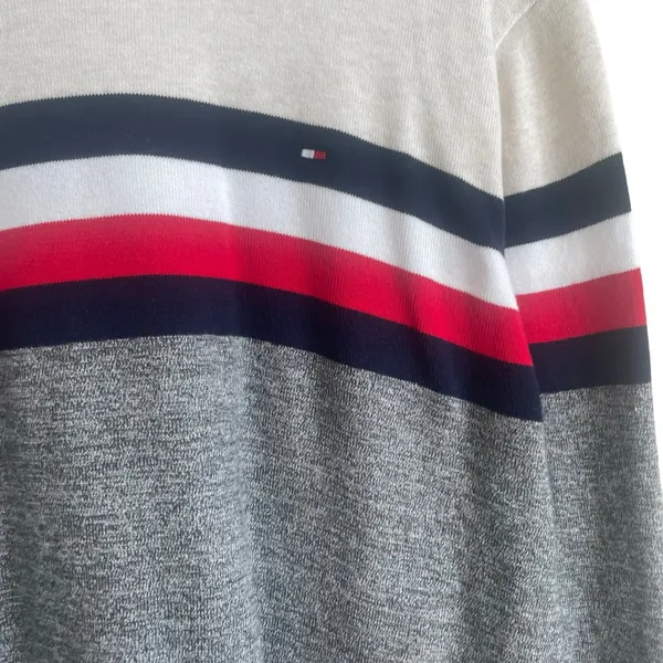 Tommy Hilfiger Adult Sweater XL Multicolor Striped Sporty Long Sleeve Preppy‎ - Image 5