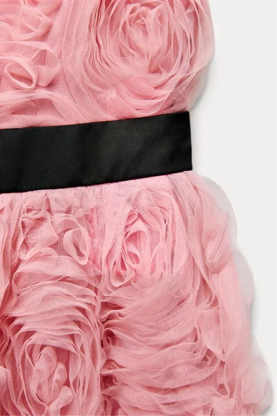 Zara dress mini bodycon floral tulle summer wedding party - Image 9