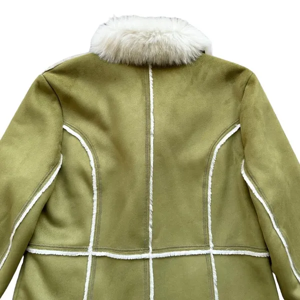 🔃Novelti Adorable Junior Green Faux Suede Faux Fur Jacket - Image 9