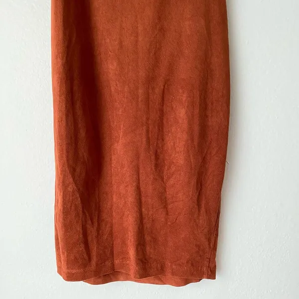 Lovely‎ Day sz S orange off shoulder faux suede tube dress - Image 7