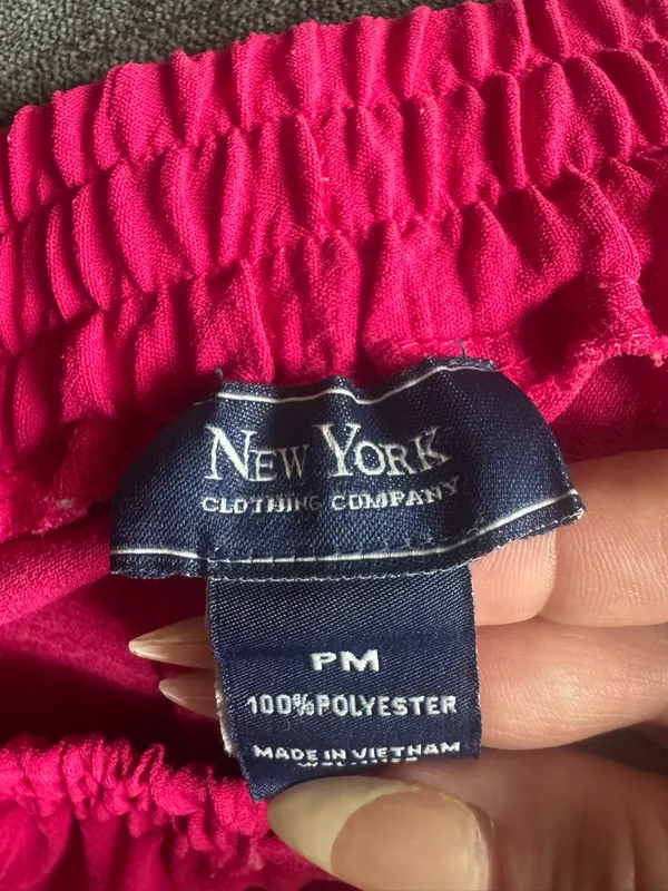 New York Clothing Company Bright Fuchsia Elastic Waist Pants - Image 5