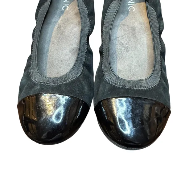 Vionic Tegan Shoes Womens Size 8‎ Black Suede Cap Toe Ballet Flats Comfort - Image 2