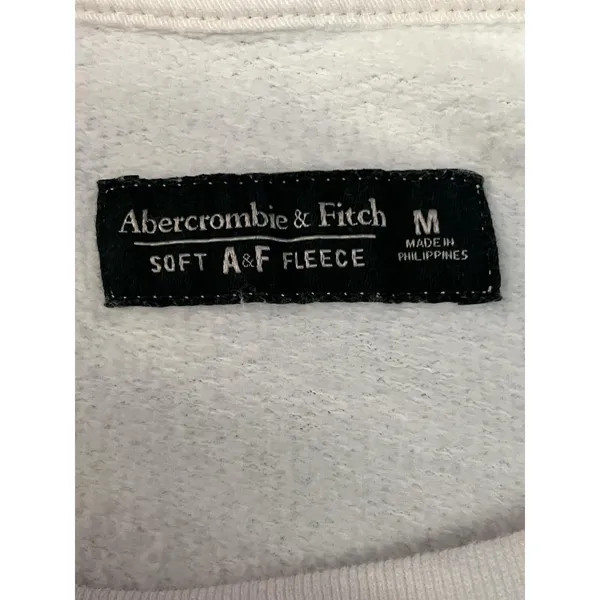 Abercrombie & Fitch Sweatshirt Womens Medium White Soft A&F Fleece Side Snap - Image 7