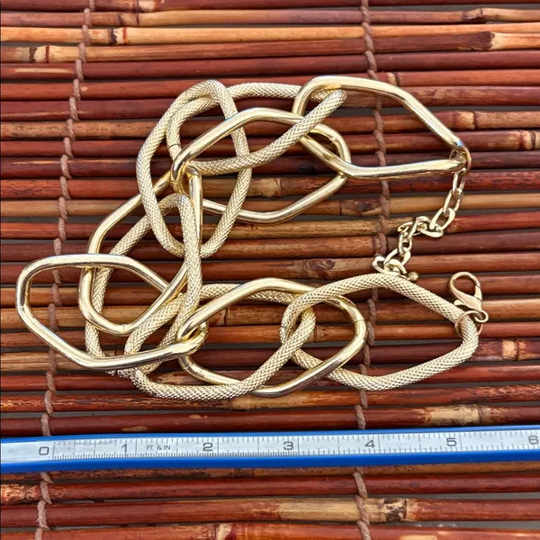 Chunky Gold Large Link Choker Necklace 14” - Image 5
