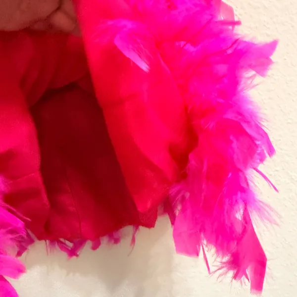 Mac Duggal Hot Pink Feather Mini Dress Beaded Sequin Strapless Prom Party Size 0 - Image 10