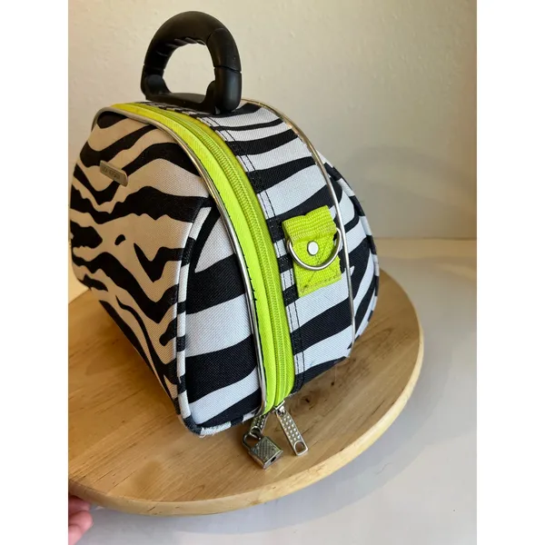 Luca Vergani Zebra Animal Print Top Handle Make up Case Medium Tote Bag - Image 8