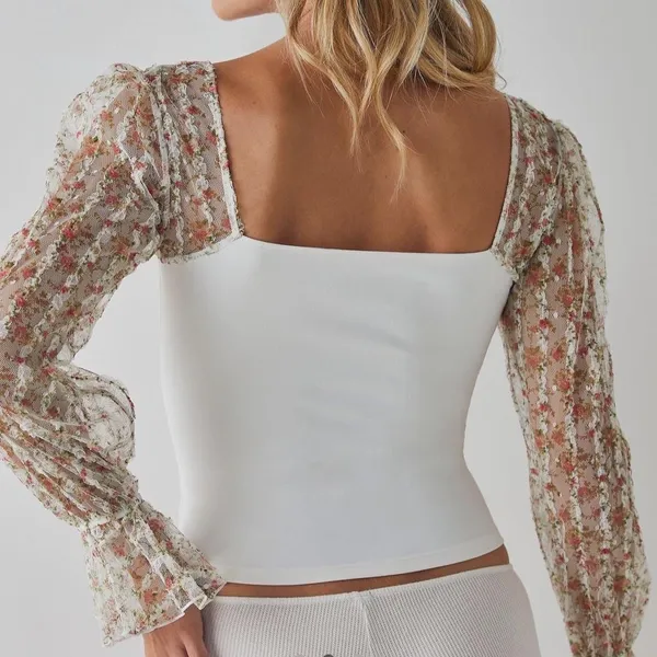 NWT free people gimme butterflies long sleeve lace, ruffle blouse size small - Image 2