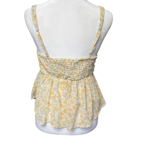 Altar'd State Butter‎ Yellow Floral Camisole Top Women's Medium Cottagecore Boho - Image 2