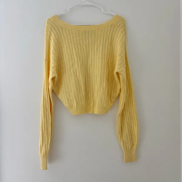 Light Yellow Hollister Sweater   - Image 4
