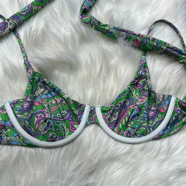 Kasakai Hendrix Bikini Top and Pippa Swim Skirt in Paisley Princess - Image 7