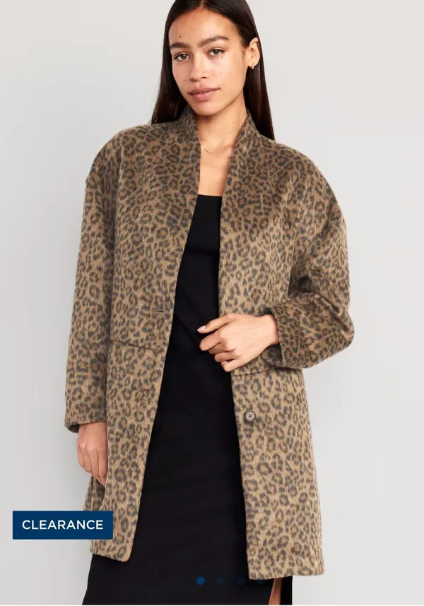 Old Navy Wool Blend Coat Grey - Image 3