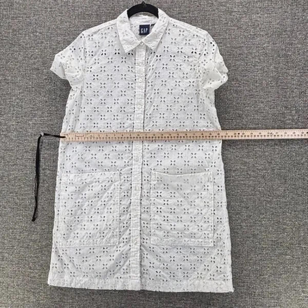Gap Eyelet Shirt Dress‎ White Small - Image 15