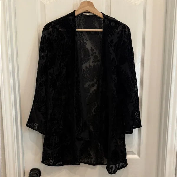 Velvet burnout paisley open kimono - Image 7