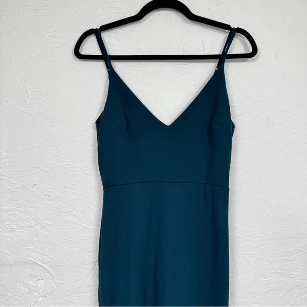 Lulus Emerald Green Mermaid Maxi Dress Womens S Sleeveless Formal Bridesmaid - Image 4