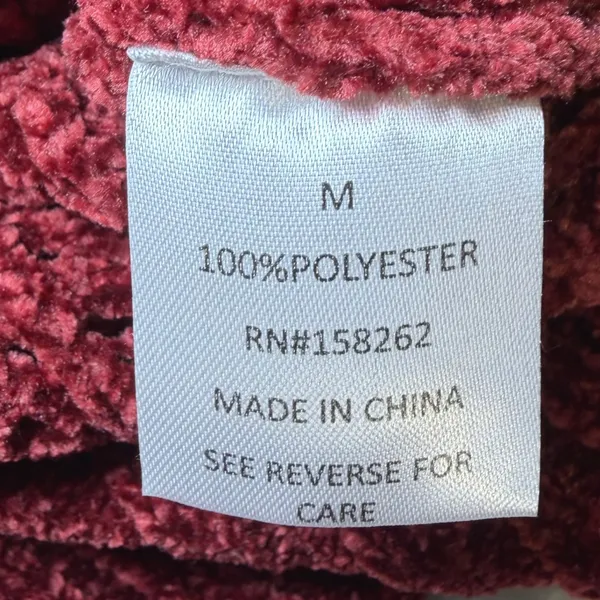 Altard State Women Size Medium Chenille Knit Sweater Burgundy Crew Neck Soft - Image 5