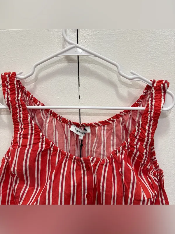 NWT WeWoreWhat by Anthropologie Red Stripped Scoop Beck Cami - Image 6