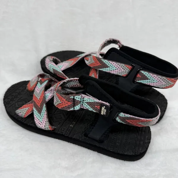 Muk Luks Sport Strappy Sandals Womens‎ Multicolor Chevron Boho Outdoor Sandals 9 - Image 6