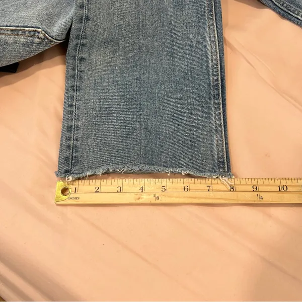 Vervet Super High Rise Beverly Slim‎ Straight Distressed Medium Wash Blue Jeans - Image 15