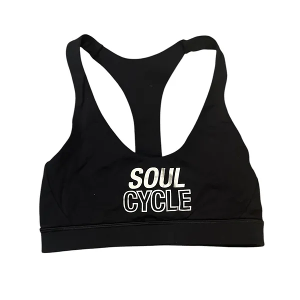 Lululemon Soul Cycle Black Silver Sportsbra Racerback Top 6 - Image 2