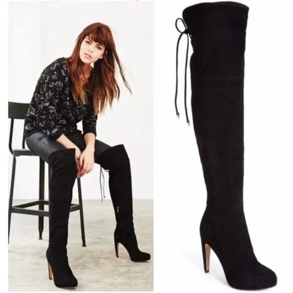 2000s Sam Edelman Kayla Over the Knee Suede Platform Boots 8.5 - Image 2