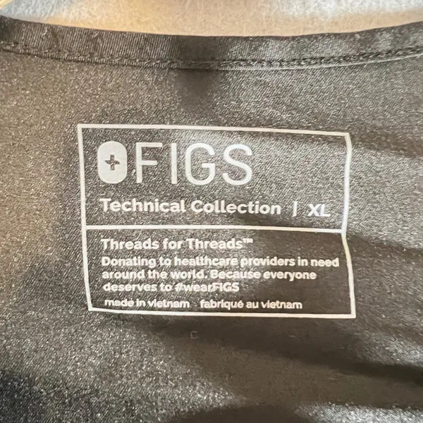 822 | FIGS Technical Collection‎ Scrub Top XL Black Medical Nurse Healthcare - Image 3