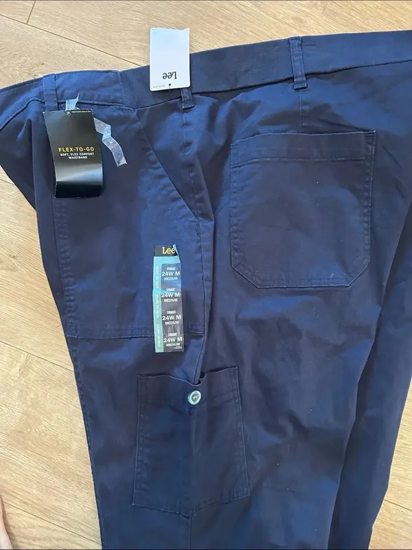 Lee® Women's Plus Ultra Lux Comfort Flex-To-Go Utility Pant Mood Indigo, 24W NWT - Image 9