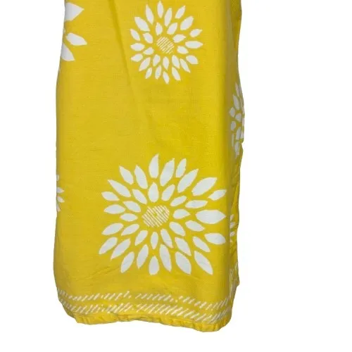 Vintage A.M.I. Cotton Shift Dress Yellow‎ Sunflower Floral Summer Size Medium - Image 3