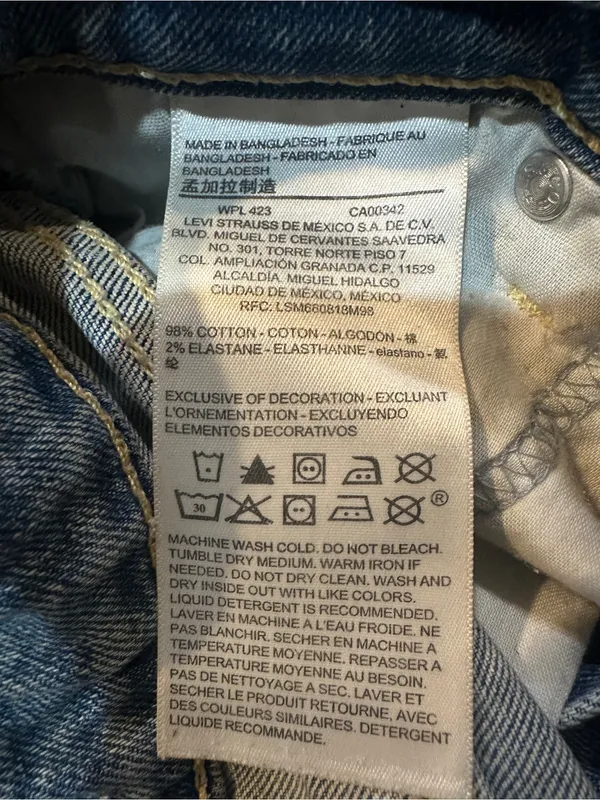 Levi's Light Blue Distressed Denim Shorts - Image 2