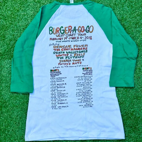2018 Burger A Go Go West Coast Tour T Shirt Burger Records Graphic Tee - Image 3