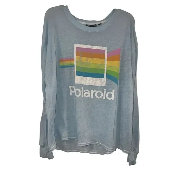 ✨Polaroid Blue Retro Light Crewneck Sz XL Blue Sweatshirt✨ - Image 8