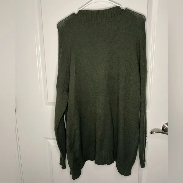 Olive Green Women's Sweater Cardigan - Image 2