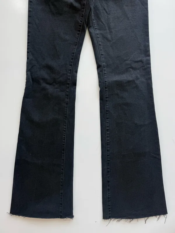 Zara Washed Black High Waisted Flare Jeans Size 6 - Image 3