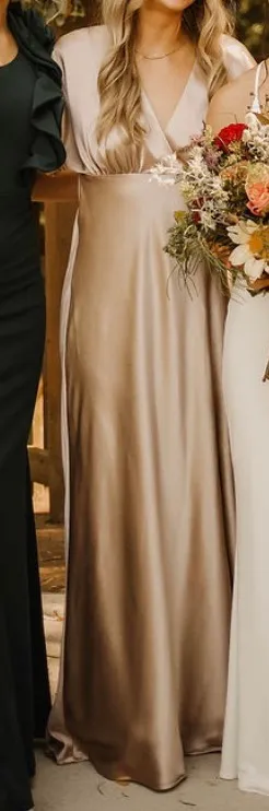Birdy Grey Long Satin Dress - Image 2